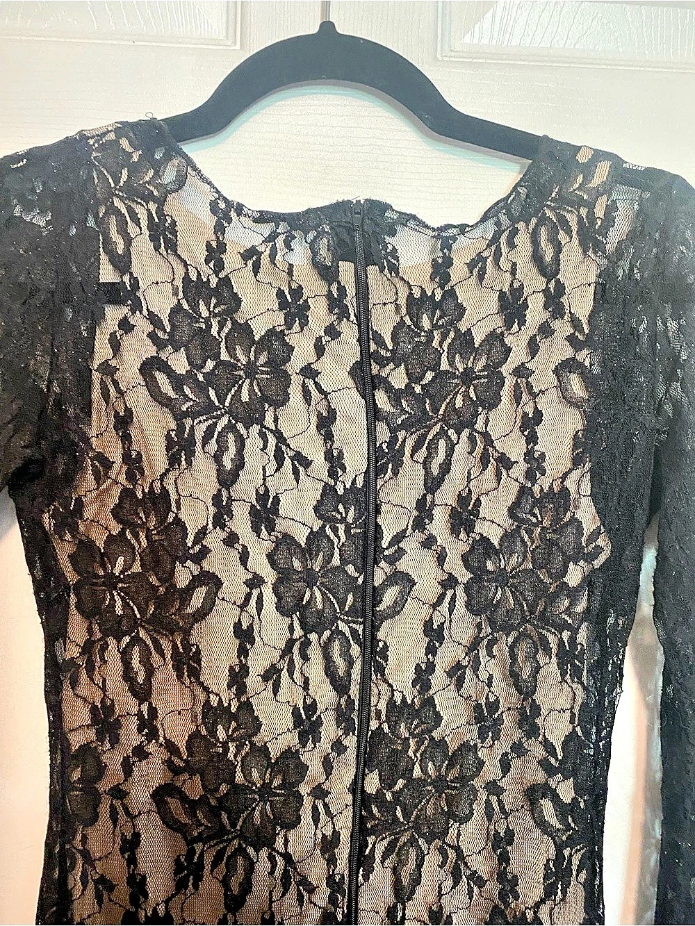 Floral Lace Maxi Dress in Black & Brown - Picture 4 of 7